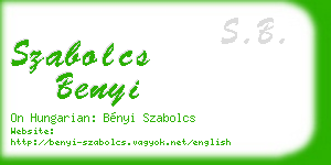 szabolcs benyi business card