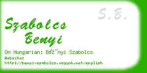 szabolcs benyi business card